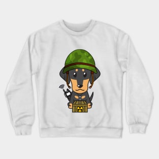 Cute dachshund is a military pet Crewneck Sweatshirt